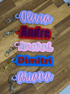 Double Layer Personalised Name Keychain