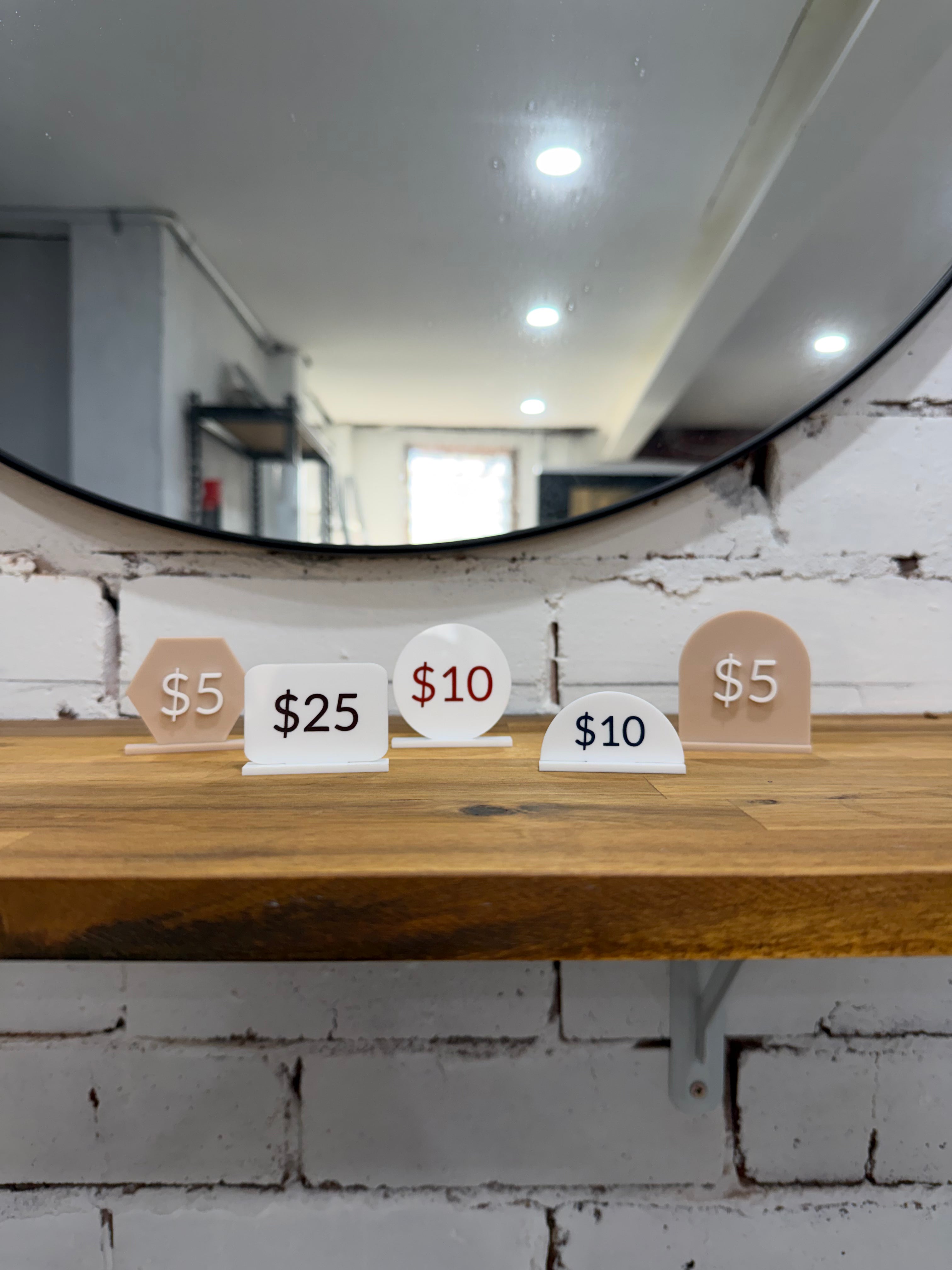 Free Standing Acrylic Price Tags