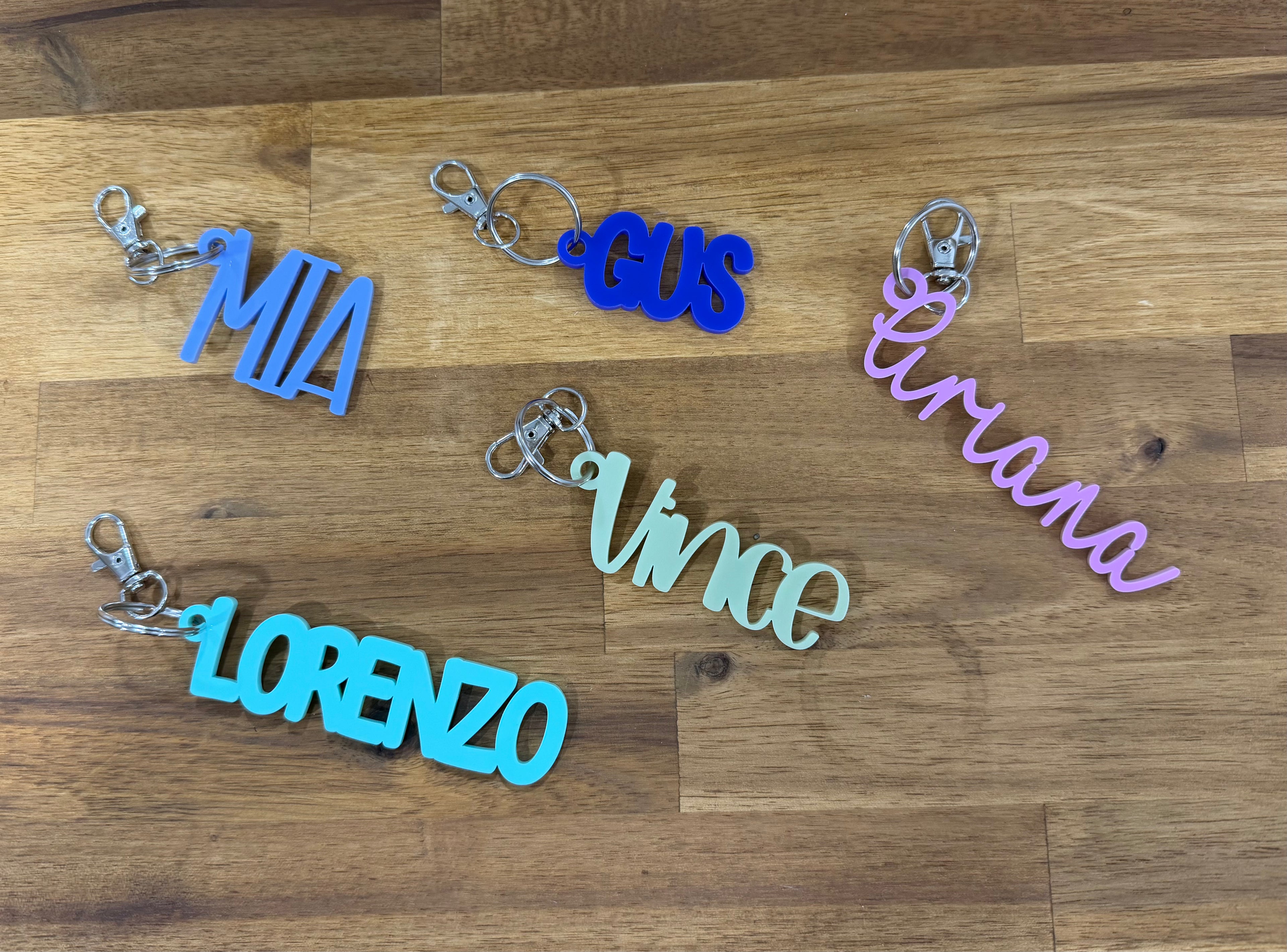 Single Layer Personalised Name Keychain